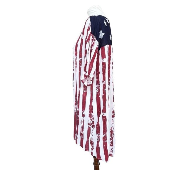 Dee Elly Jackets & Blazers - Preowned Dee Elly Womens American Flag Shawl Cardigan Size S